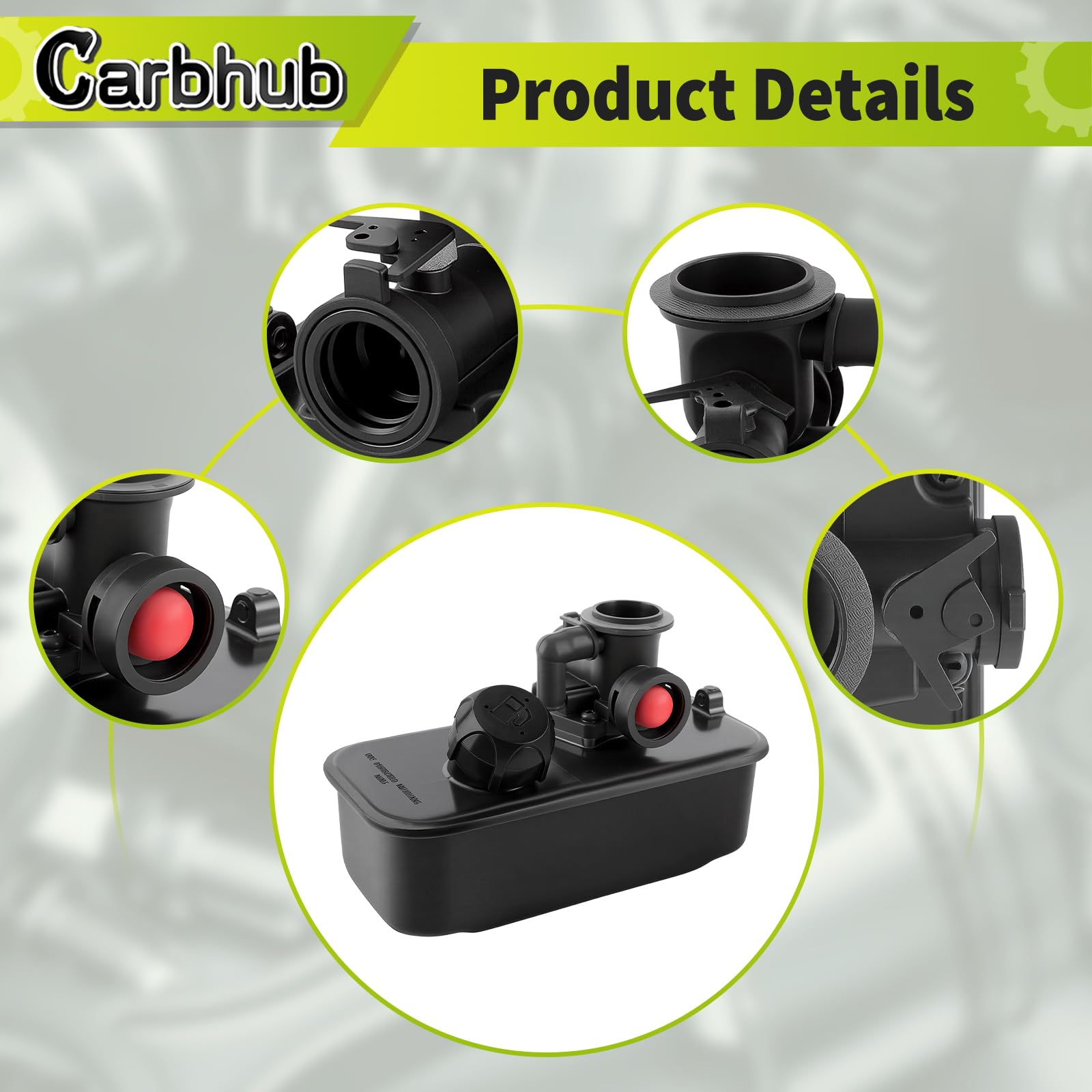 Carbhub fuel tank inside view showing pickup and filter for cleaner fuel flow