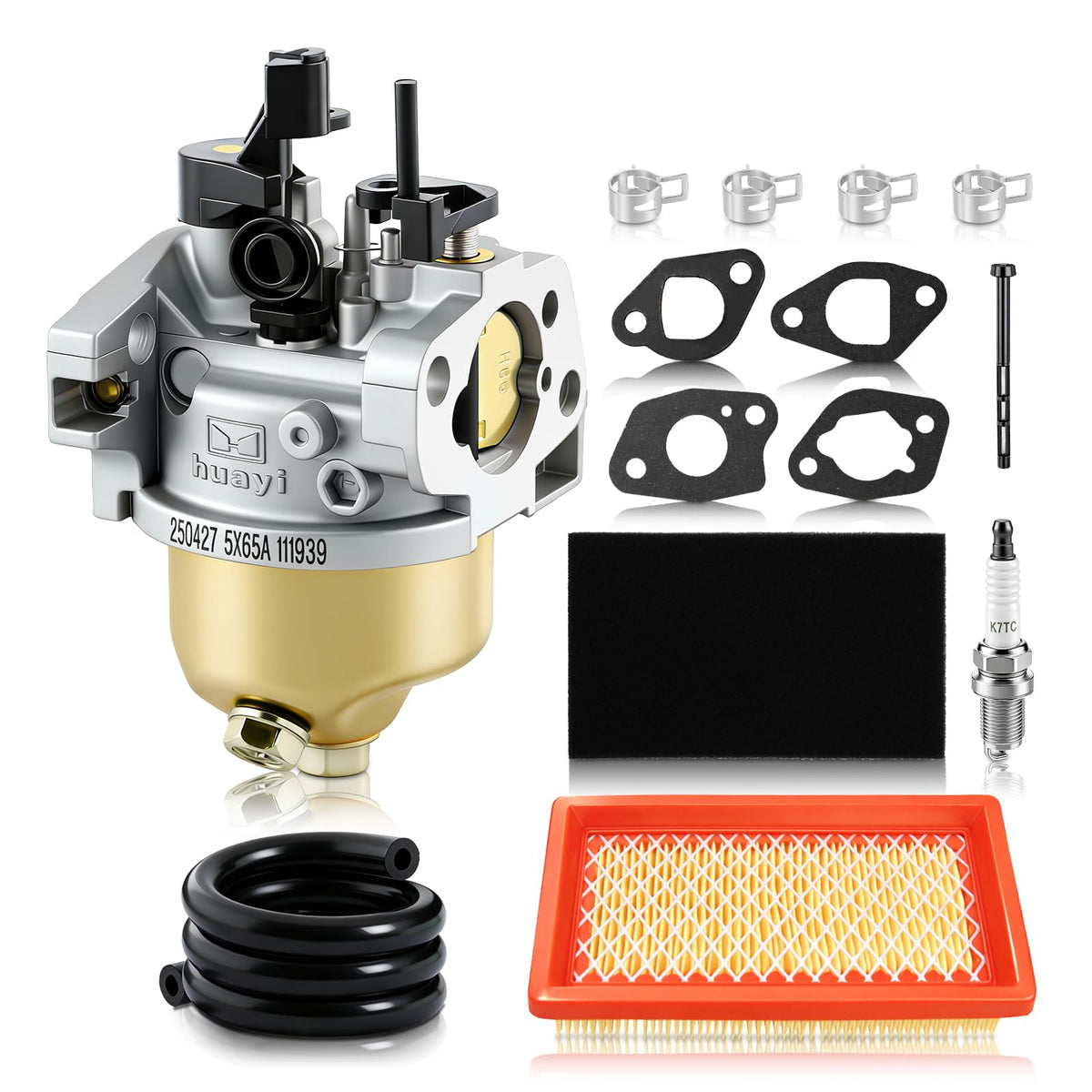 Carbhub HUAYI carburetor front view showing ports and clean finish for reliable flow
