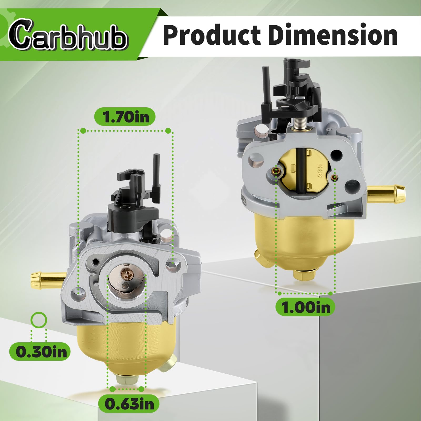 Carbhub HUAYI carburetor fuel inlet and hose ready for secure fuel connection