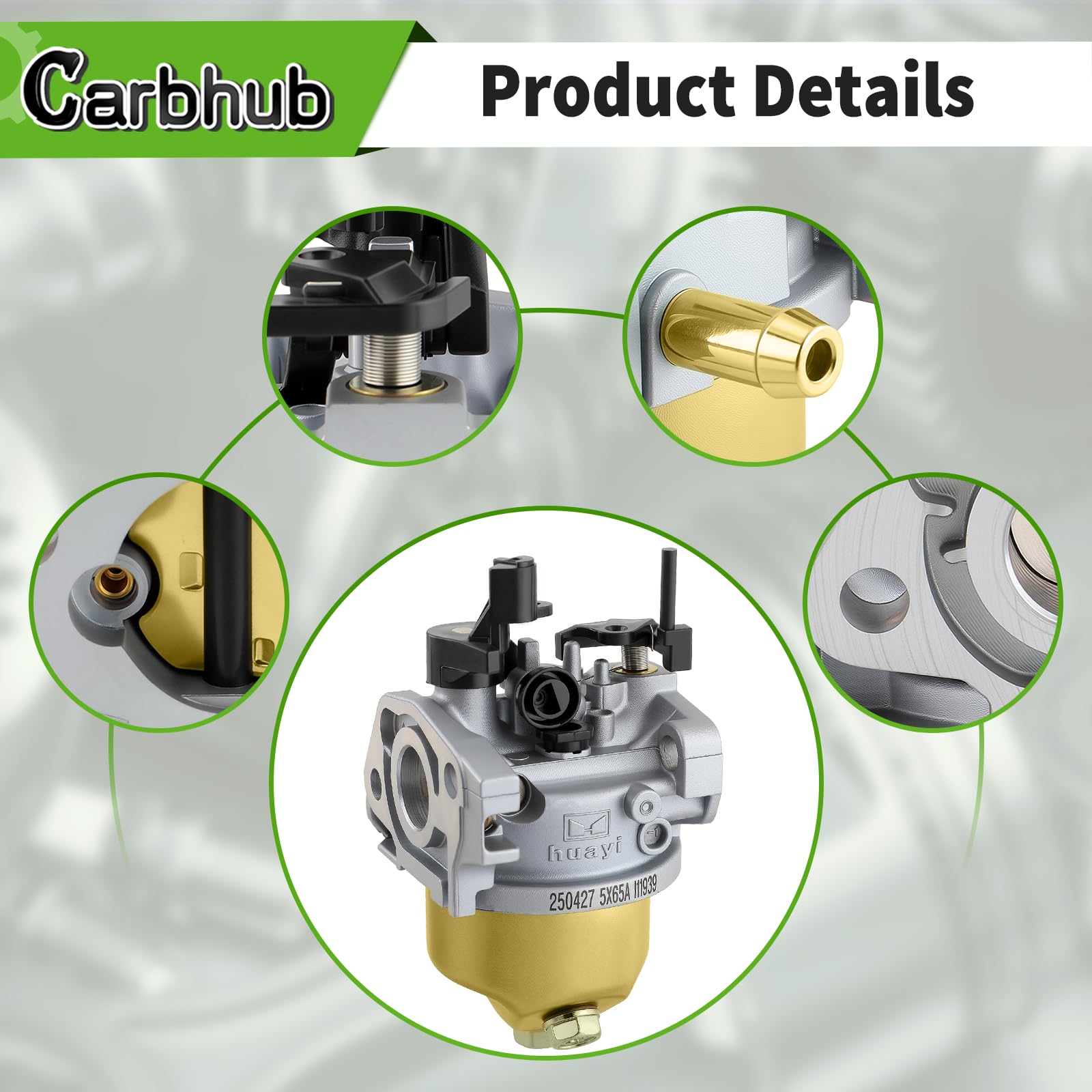 Carbhub HUAYI carburetor with included gaskets and accessories for simple swap