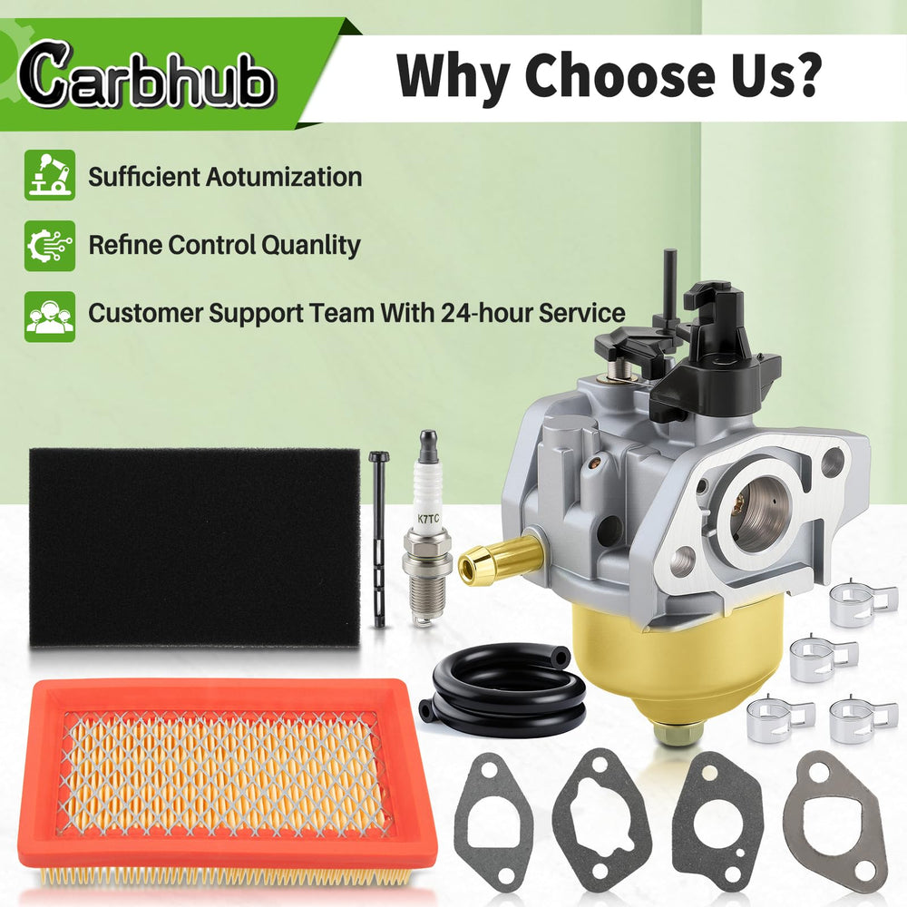Carbhub HUAYI carburetor installed on mower demonstrating restored operation