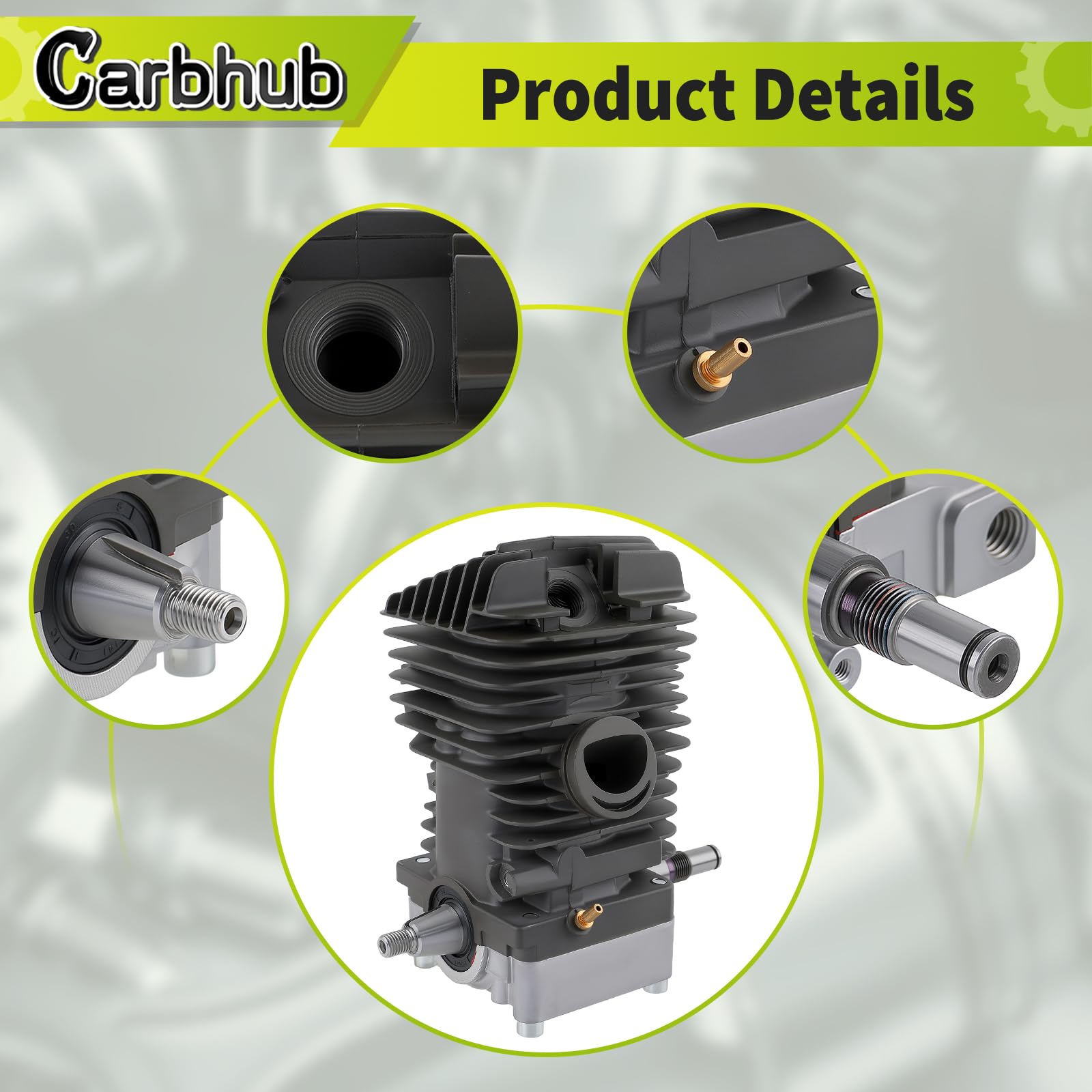 Carbhub installed on Stihl saw showing restored power and fit