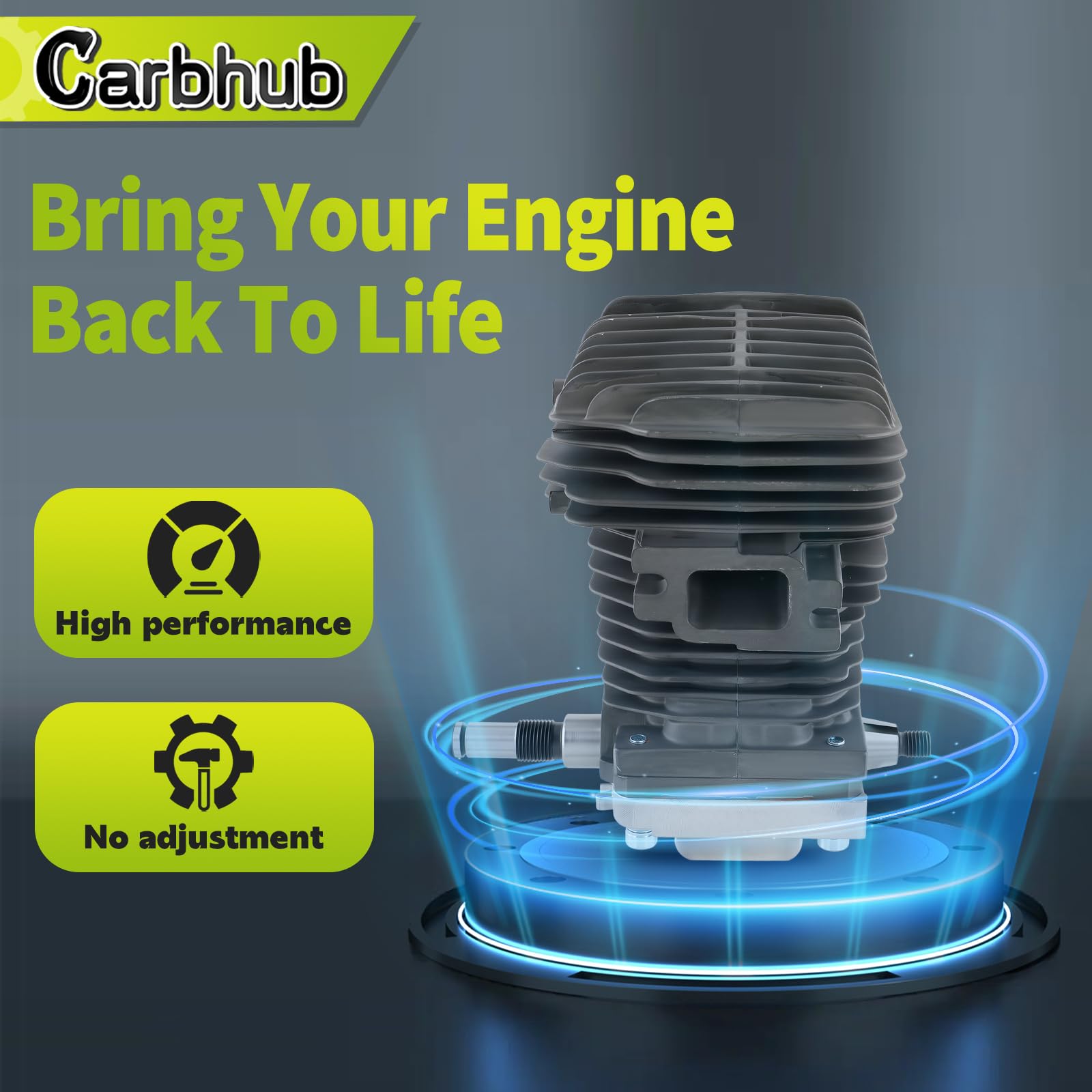 Carbhub cylinder assembly installed in STIHL chainsaw restoring power