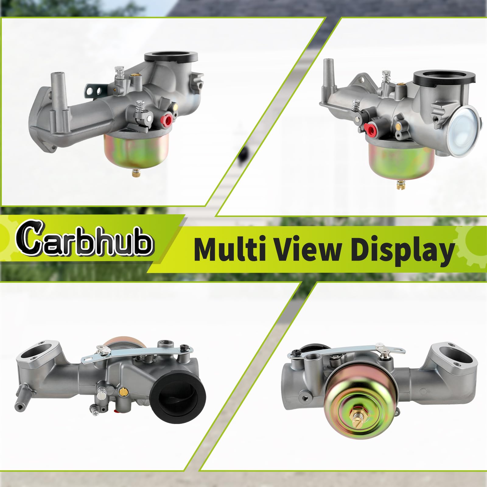 Carbhub packaged kit overview showing carburetor, filters, gaskets ready