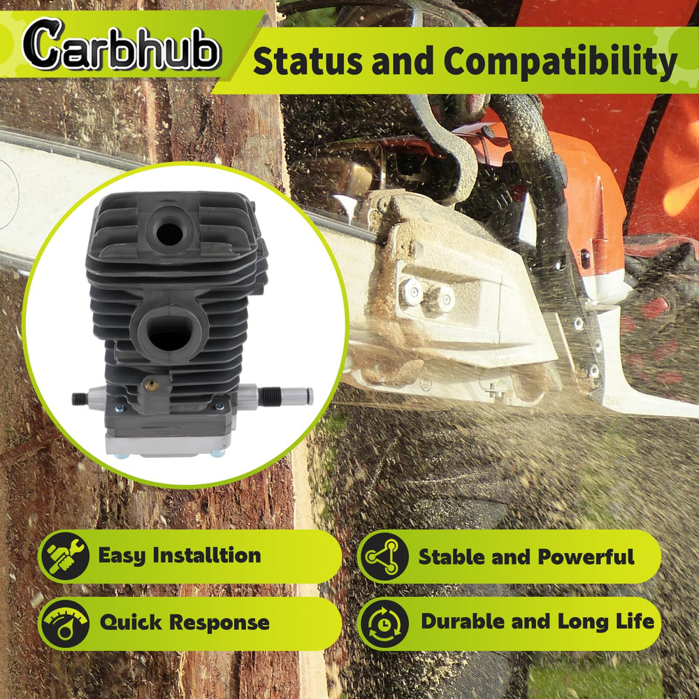Carbhub piston and rings close-up showing precision machining for improved seal
