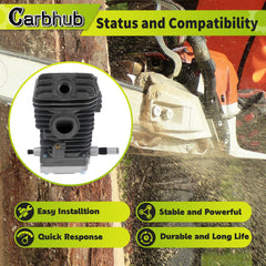 Carbhub piston and rings close-up showing precision machining for improved seal