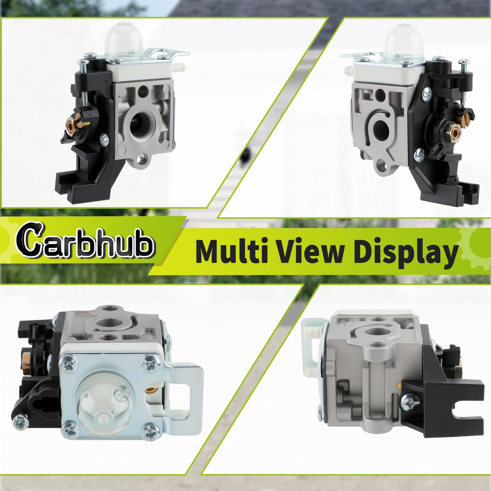 Carbhub carburetor next to ruler showing compact size and correct-fit benefit