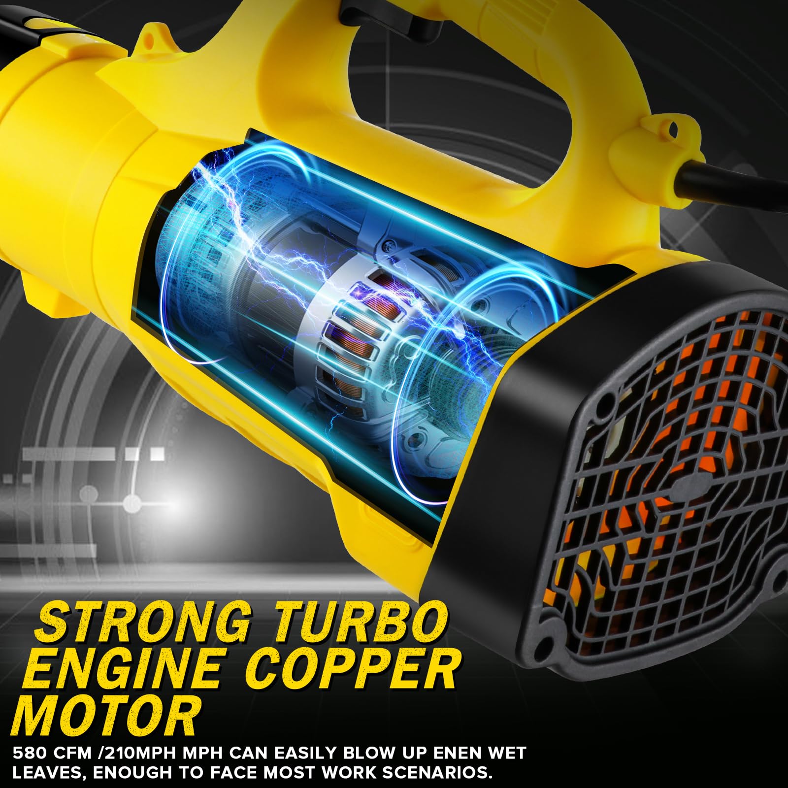 Cardmap nozzle close-up highlighting turbine design and airflow efficiency