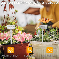 careforge markers inserted in pots demonstrating stable, upright staking benefit