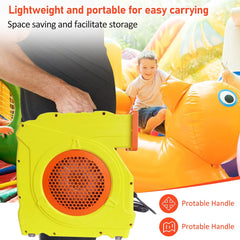Carivia blower reverse louver detail preventing backflow and protecting inflatables
