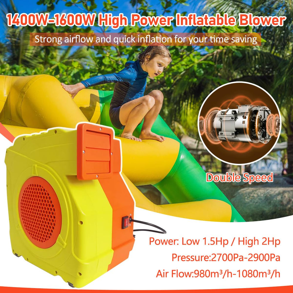 Carivia blower top handle close-up highlighting easy carry benefit for transport