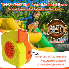 Carivia blower top handle close-up highlighting easy carry benefit for transport