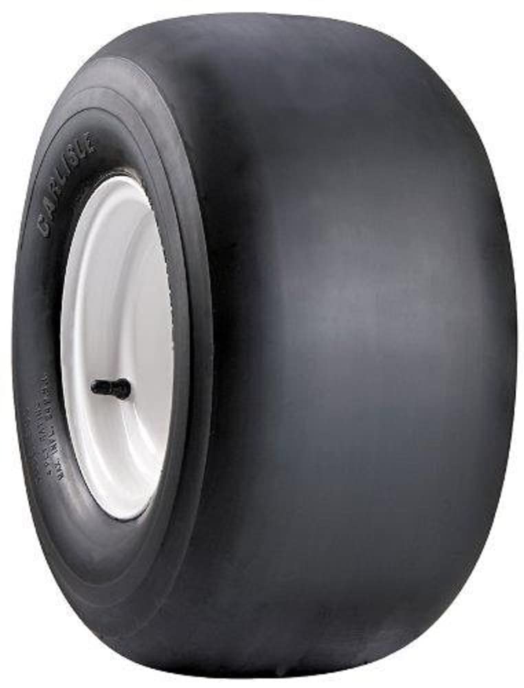 Carlisle smooth tire front view showing tread and size, ready for replacement