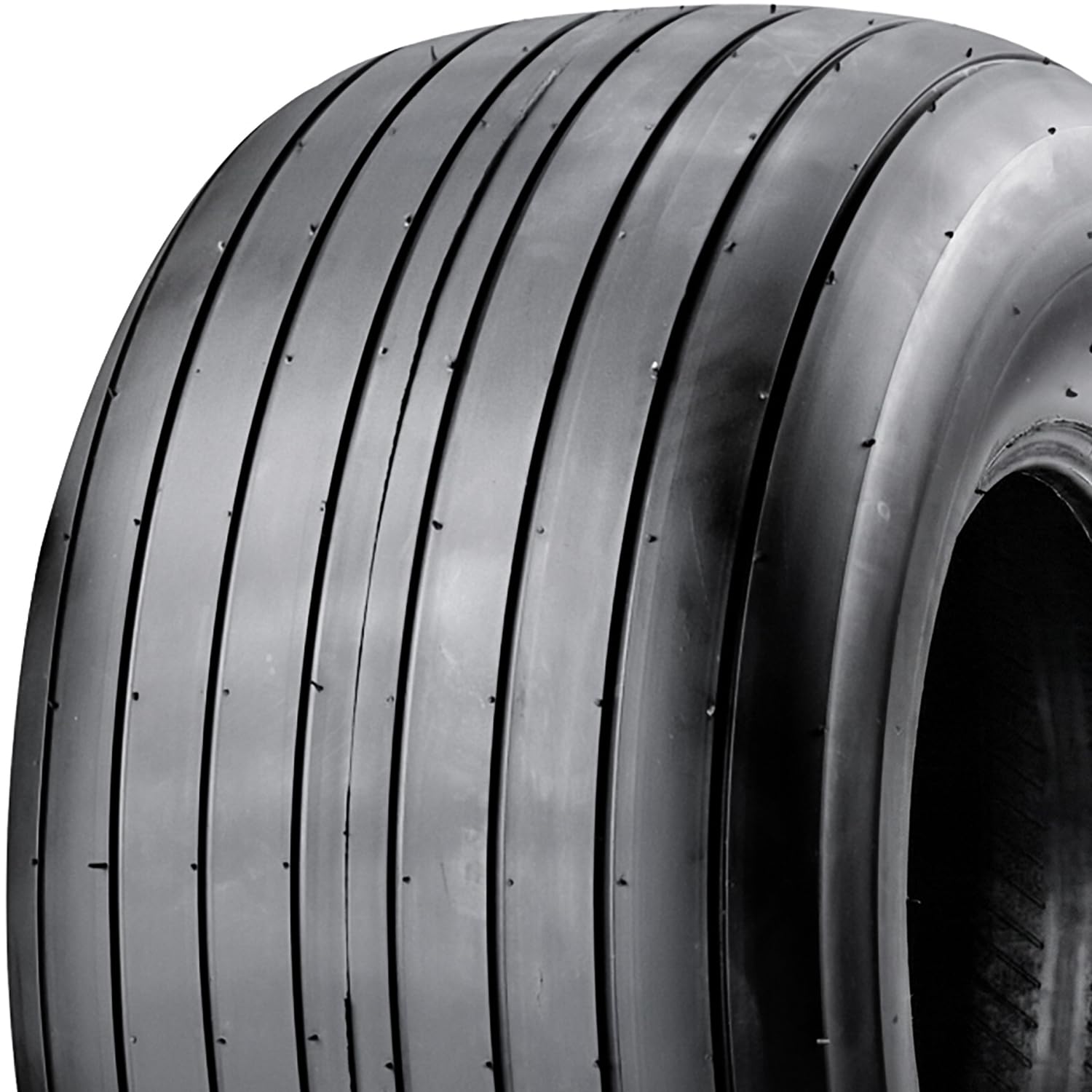 Carlisle close-up of straight-rib tread showing consistent contact for turf protection