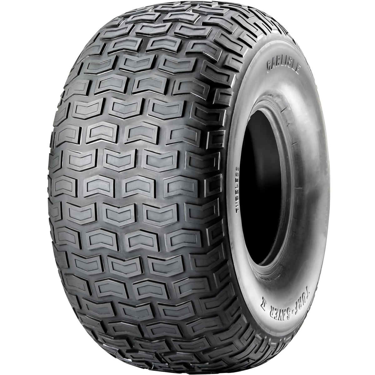 Carlisle Turf Saver II front view showing tire profile and turf-friendly design