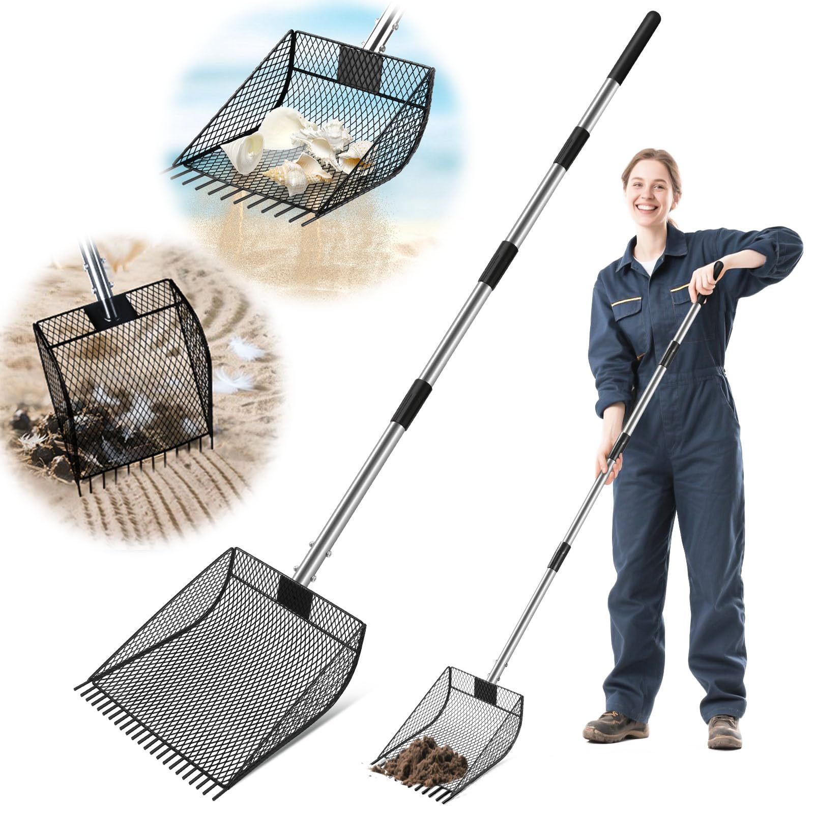 CAROD front view metal scoop showing wide curved head for faster cleaning