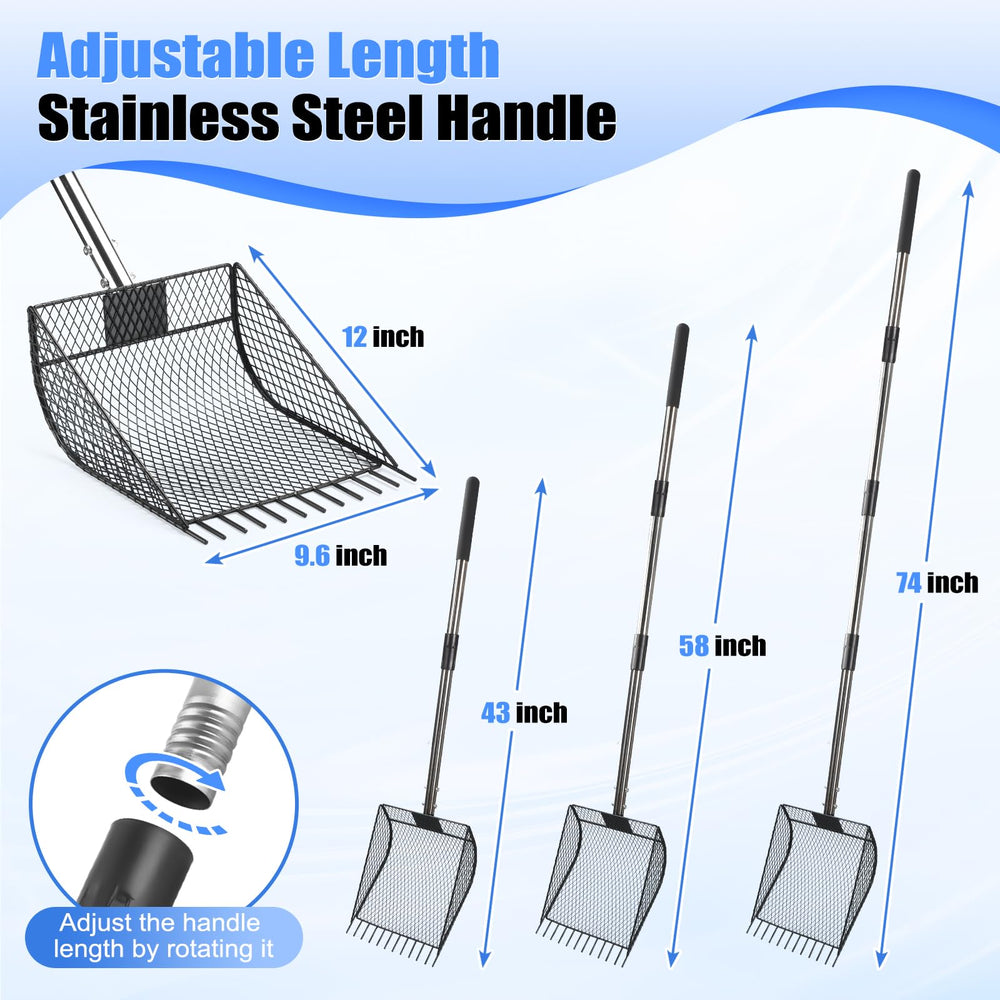 CAROD extended stainless steel handle demonstrating 24 to 68 inch adjustability