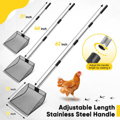CAROD adjustable stainless steel handle extended showing multiple lengths and comfort grip