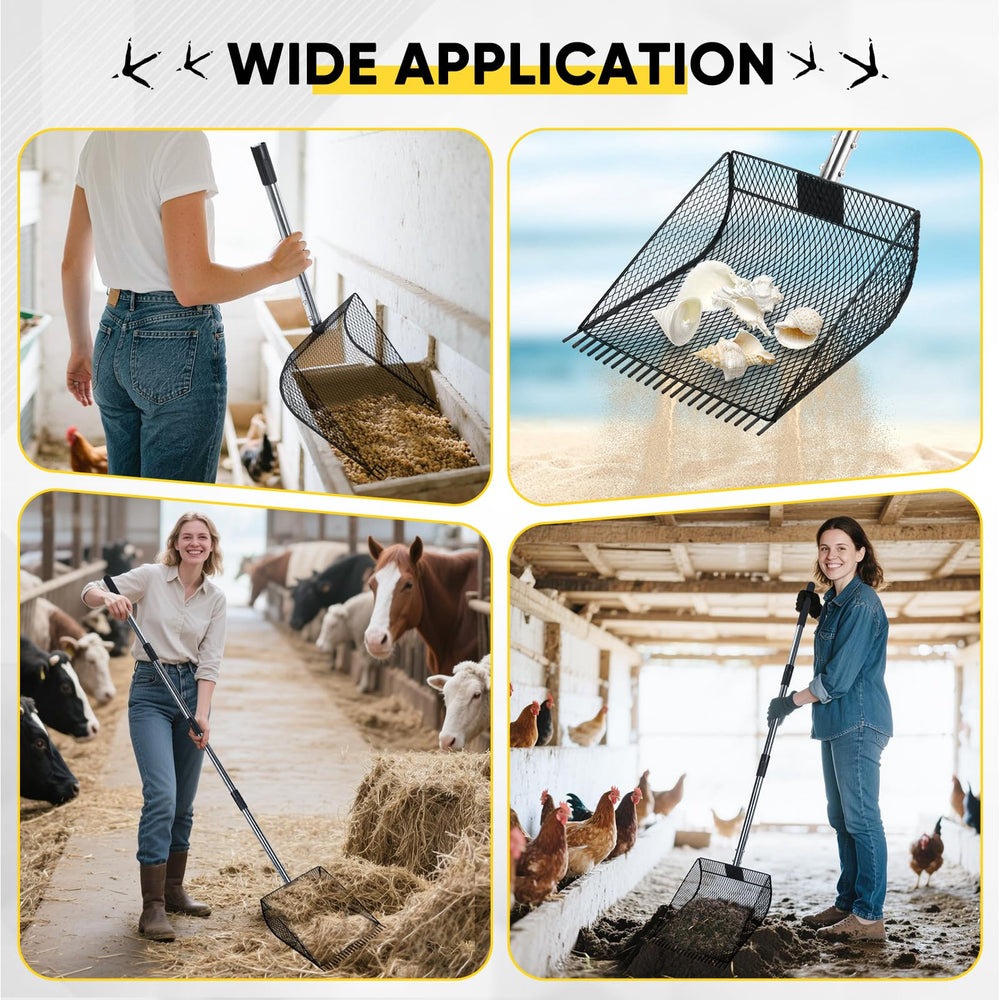 CAROD scooper in a backyard chicken run illustrating durable construction and versatility