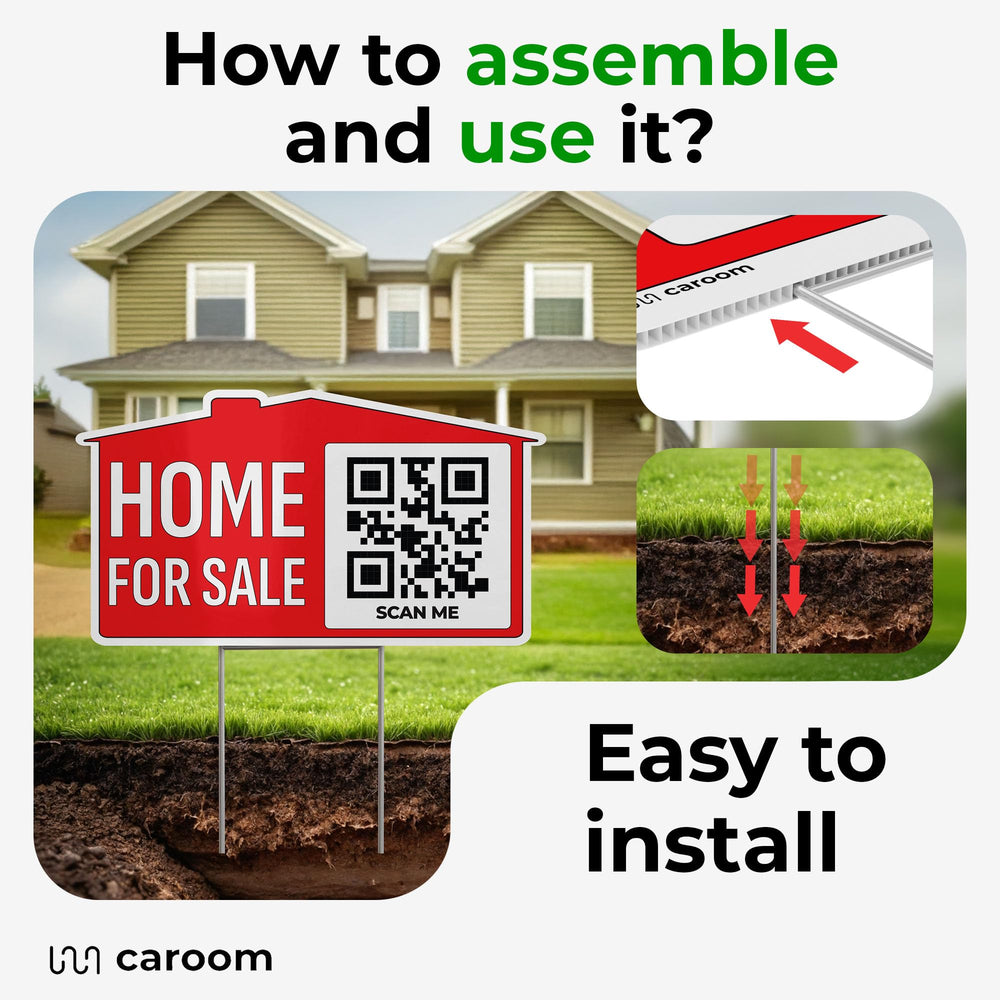 Caroom sign at open house curbside creating professional buyer impression