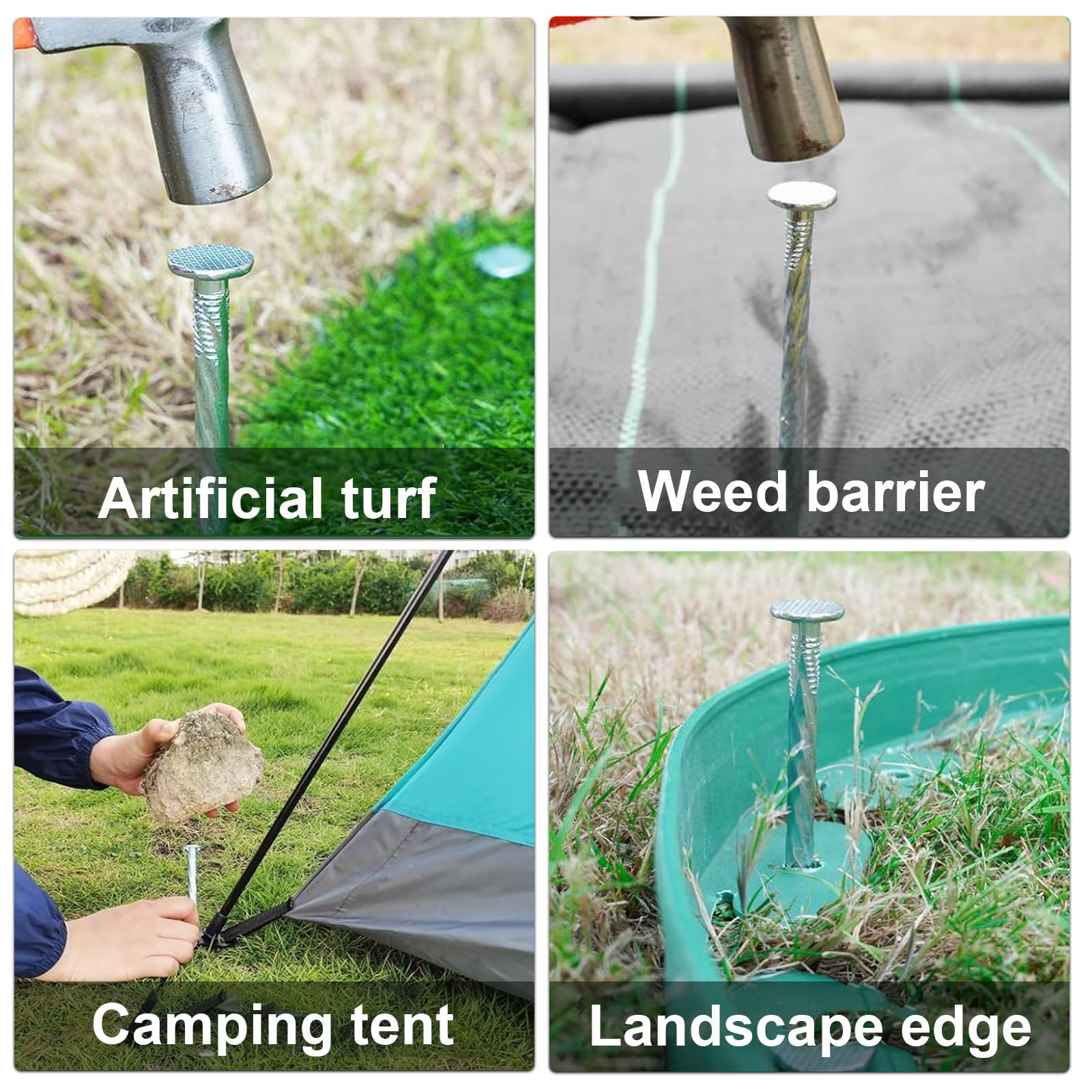 CAROYINO stakes securing tarp at garden worksite offering stable, reusable anchoring