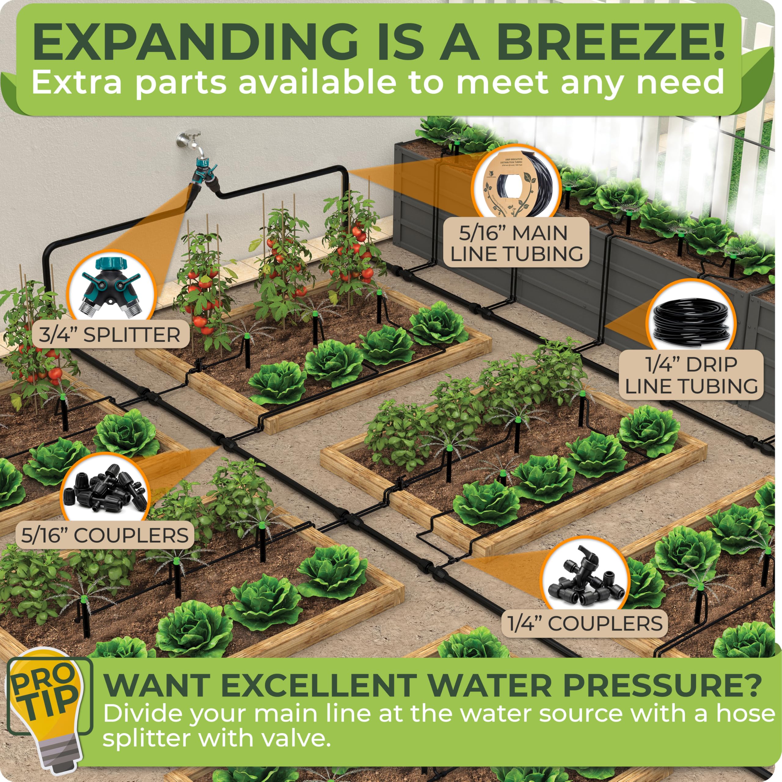 CARPATHEN emitters watering container plants for even, gentle distribution