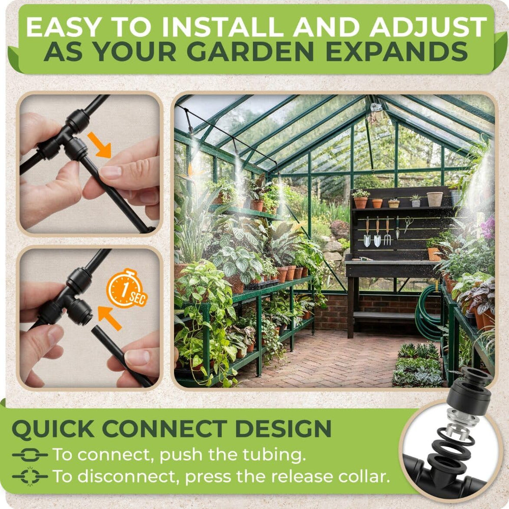 CARPATHEN adjustable nozzle bent toward seating to reduce wet furniture