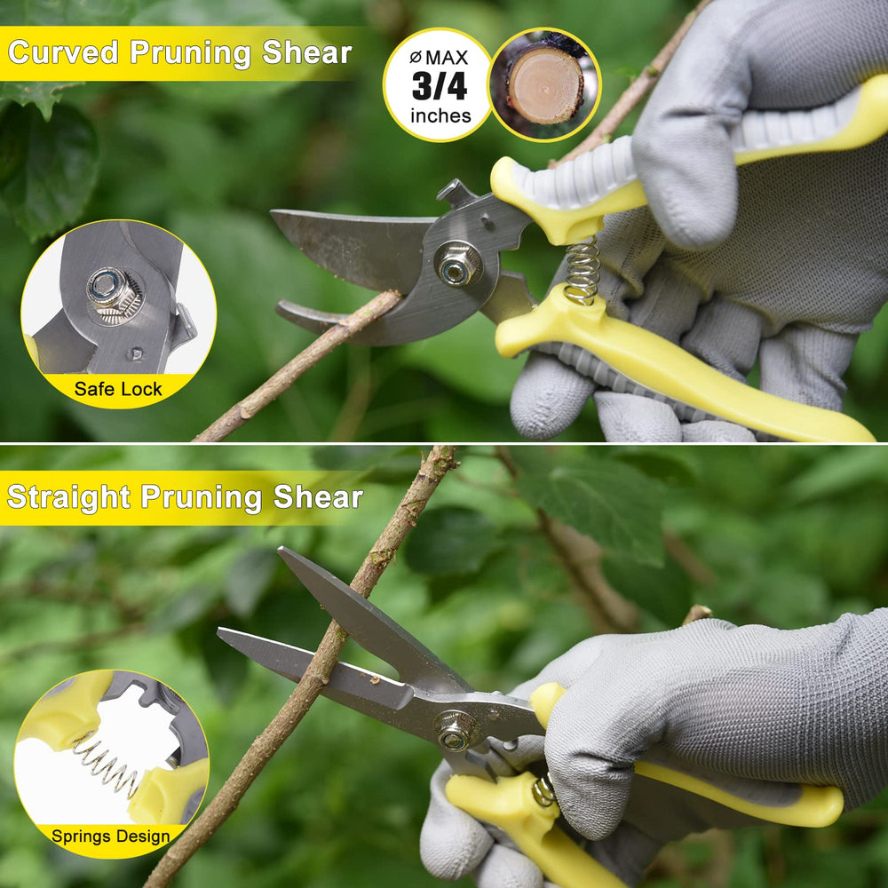 Carsolt pruning shears showing spring and safety lock for easier, safer cutting