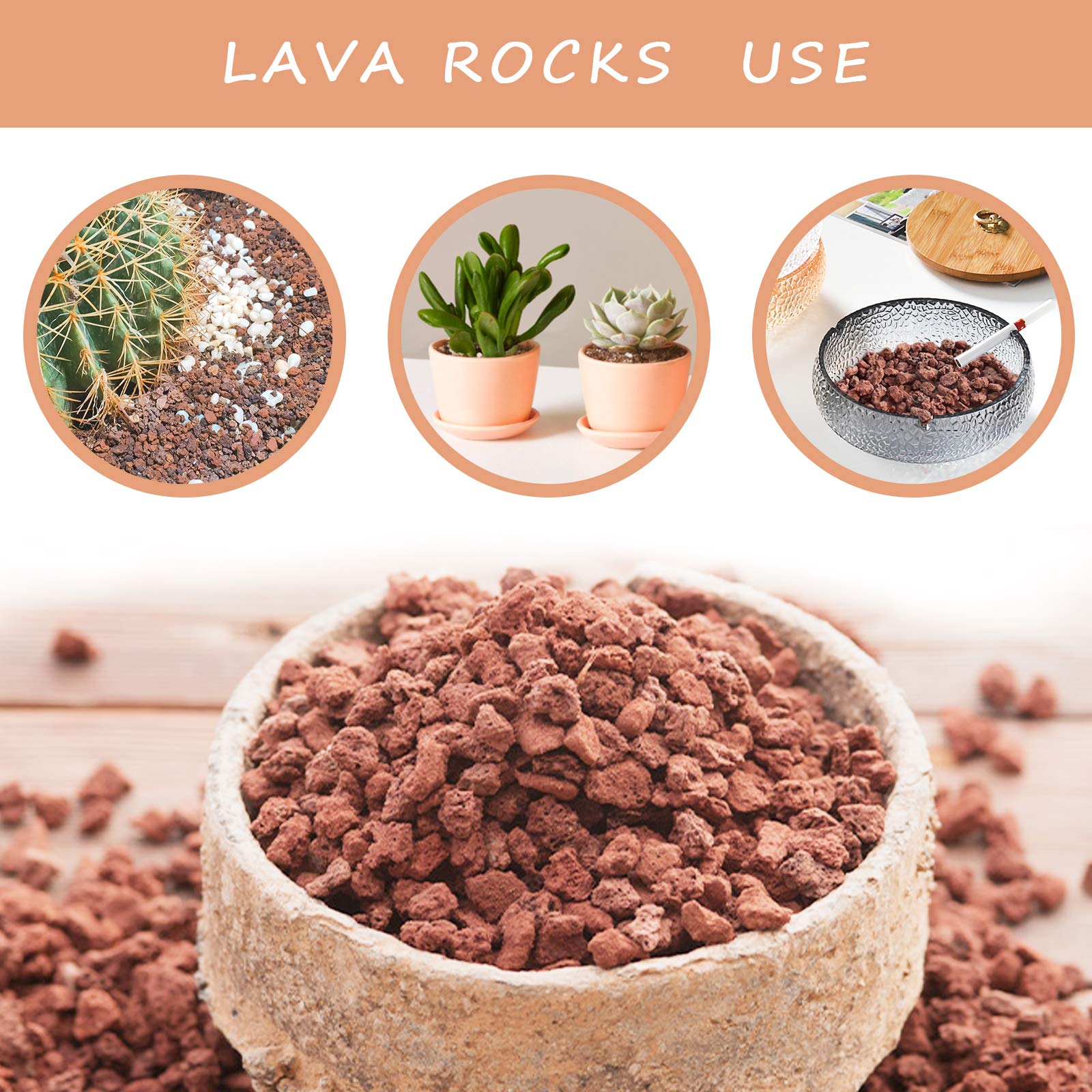 CARURBODY lava rocks as a bottom layer in a pot without drainage to protect roots