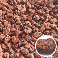 CARURBODY close-up of porous red lava texture improving aeration