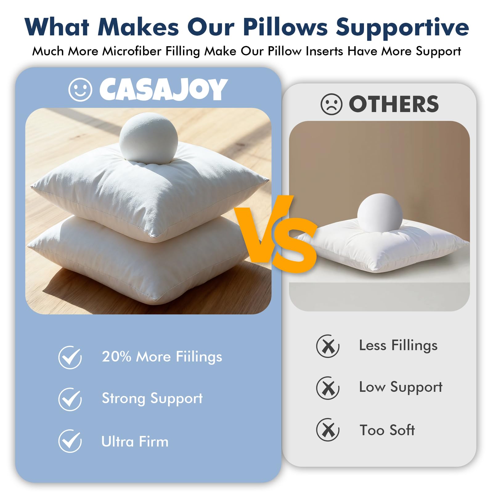 CASAJOY label showing recycled fill certification and eco-friendly benefit