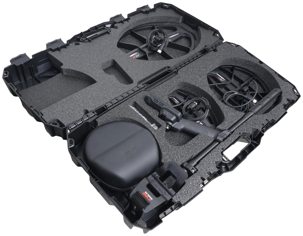 Case Club open case with custom foam interior protecting detector