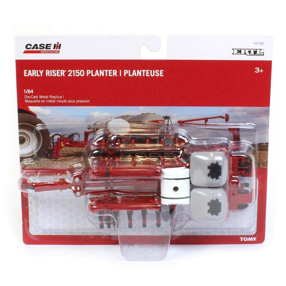 Child playing with Case IH planter and tractor showcasing durable play