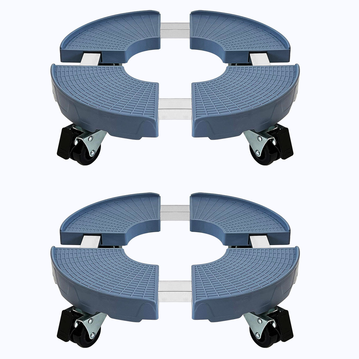 CASIMR front view showing two assembled rolling plant stands and stability