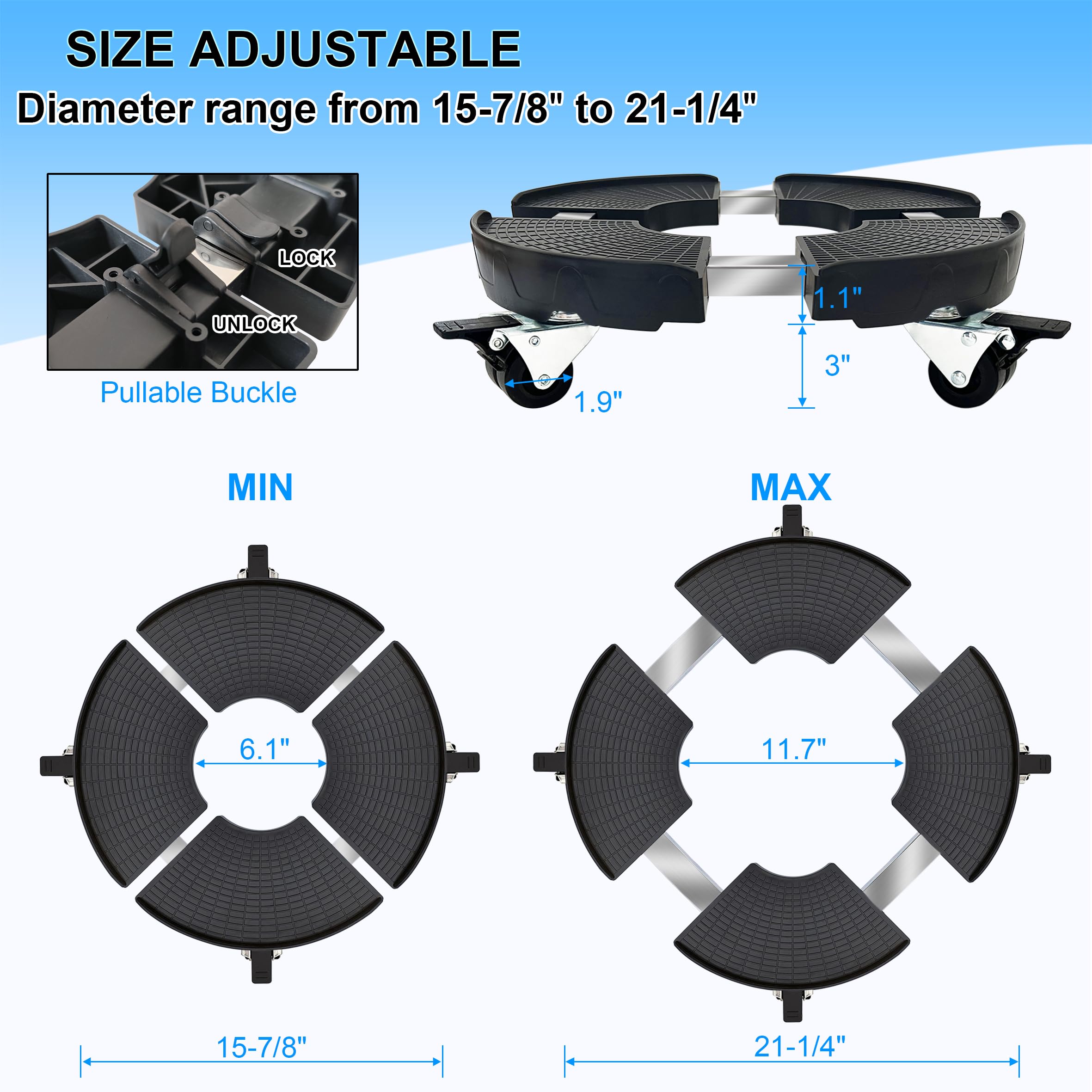 CASIMR caster detail demonstrating smooth 360° swivel for easy repositioning