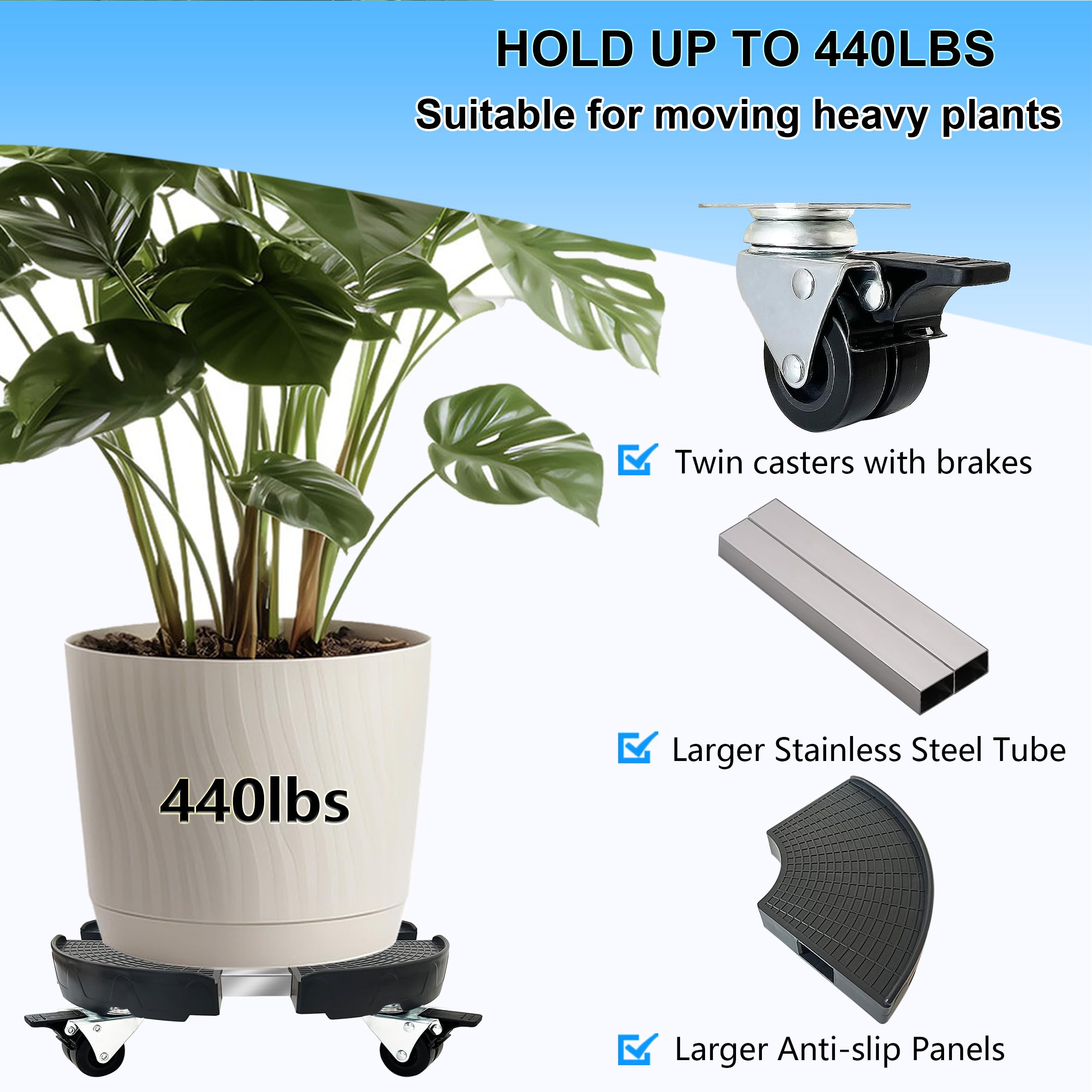 CASIMR plant stand in living room moving a heavy planter to protect floors