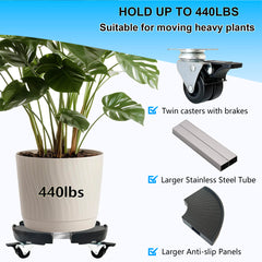 CASIMR plant stand in living room moving a heavy planter to protect floors