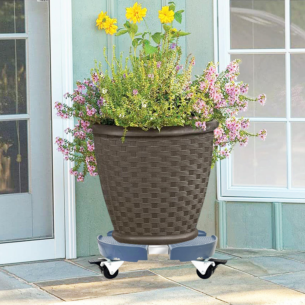 CASIMR plant stands next to assorted pots showing size range compatibility