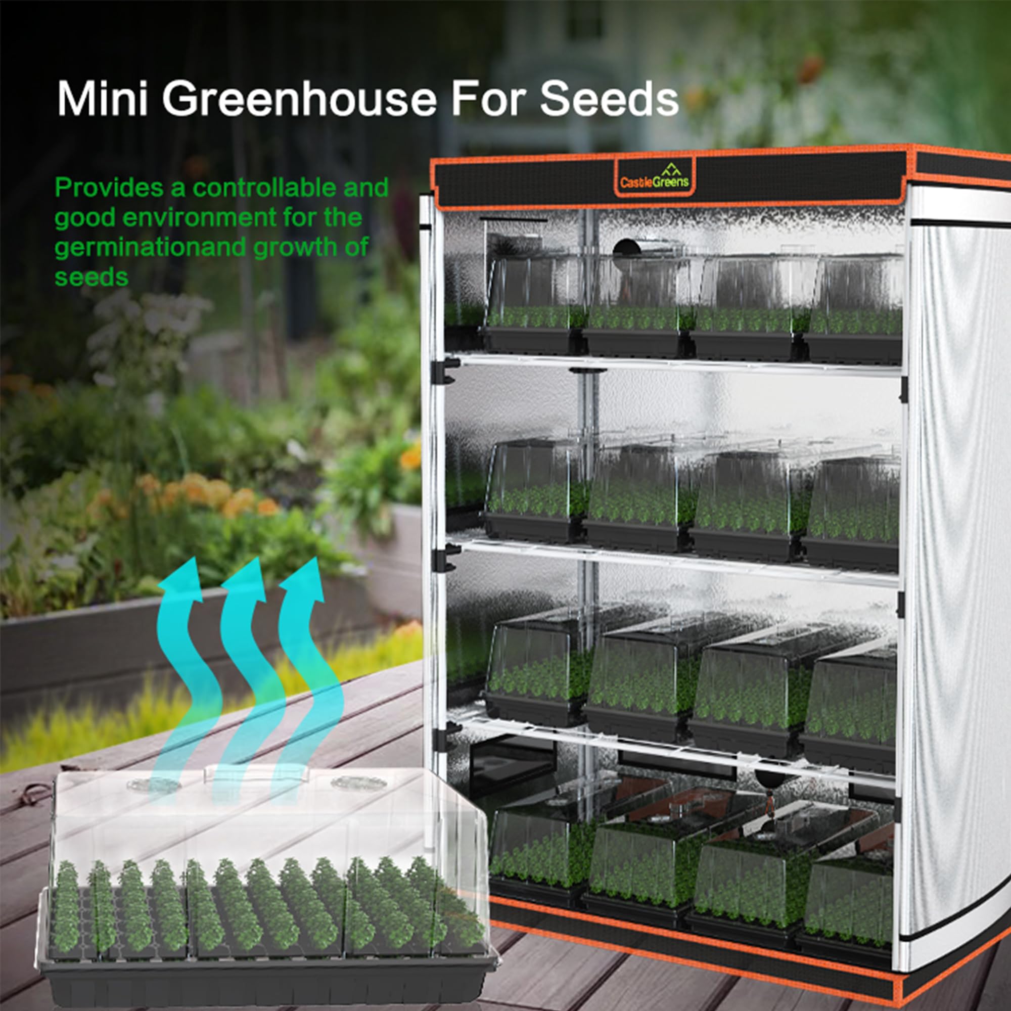 CastleGreens tent with hydroponic system showcasing controlled growth space