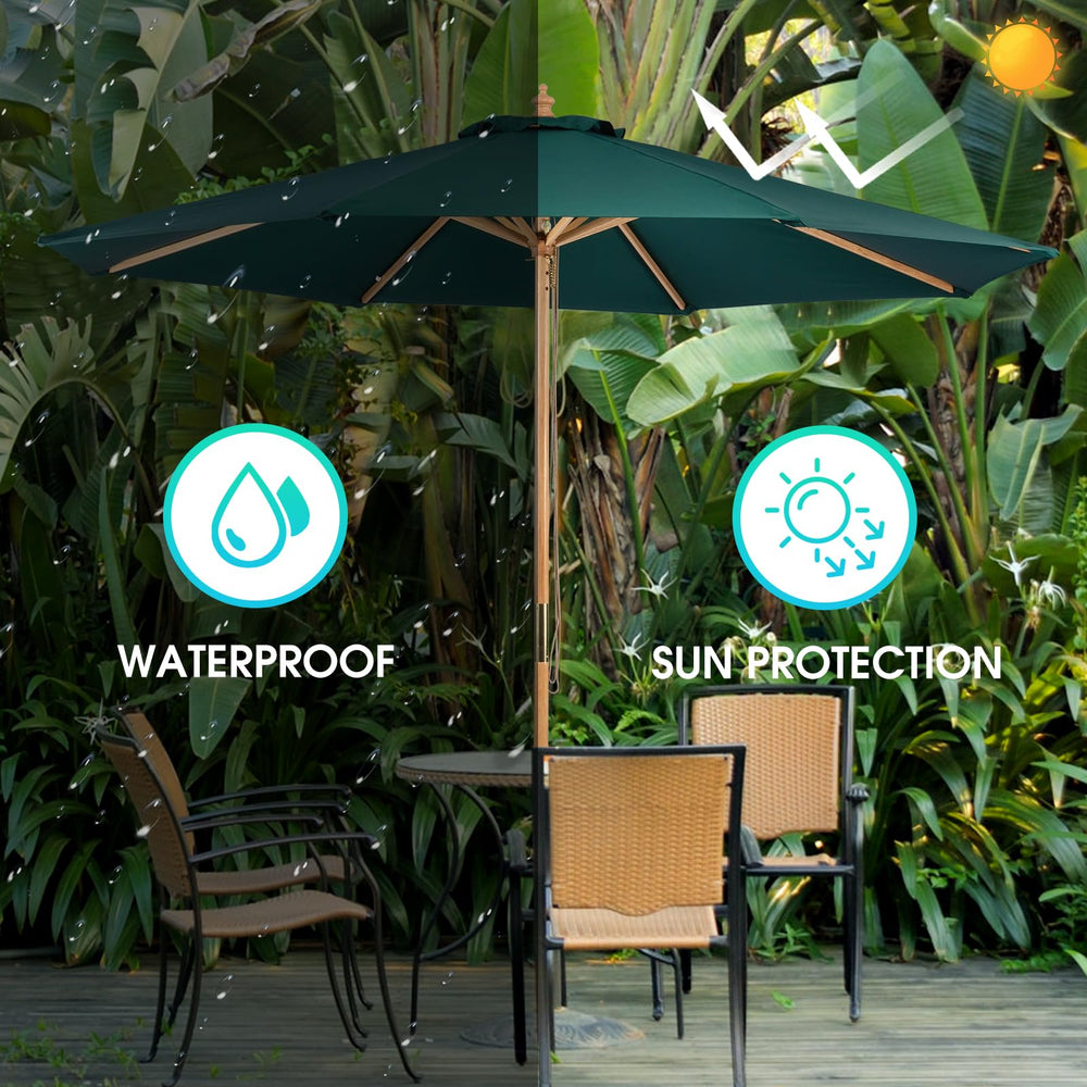 CASUNER umbrella shading patio set providing comfortable outdoor shade