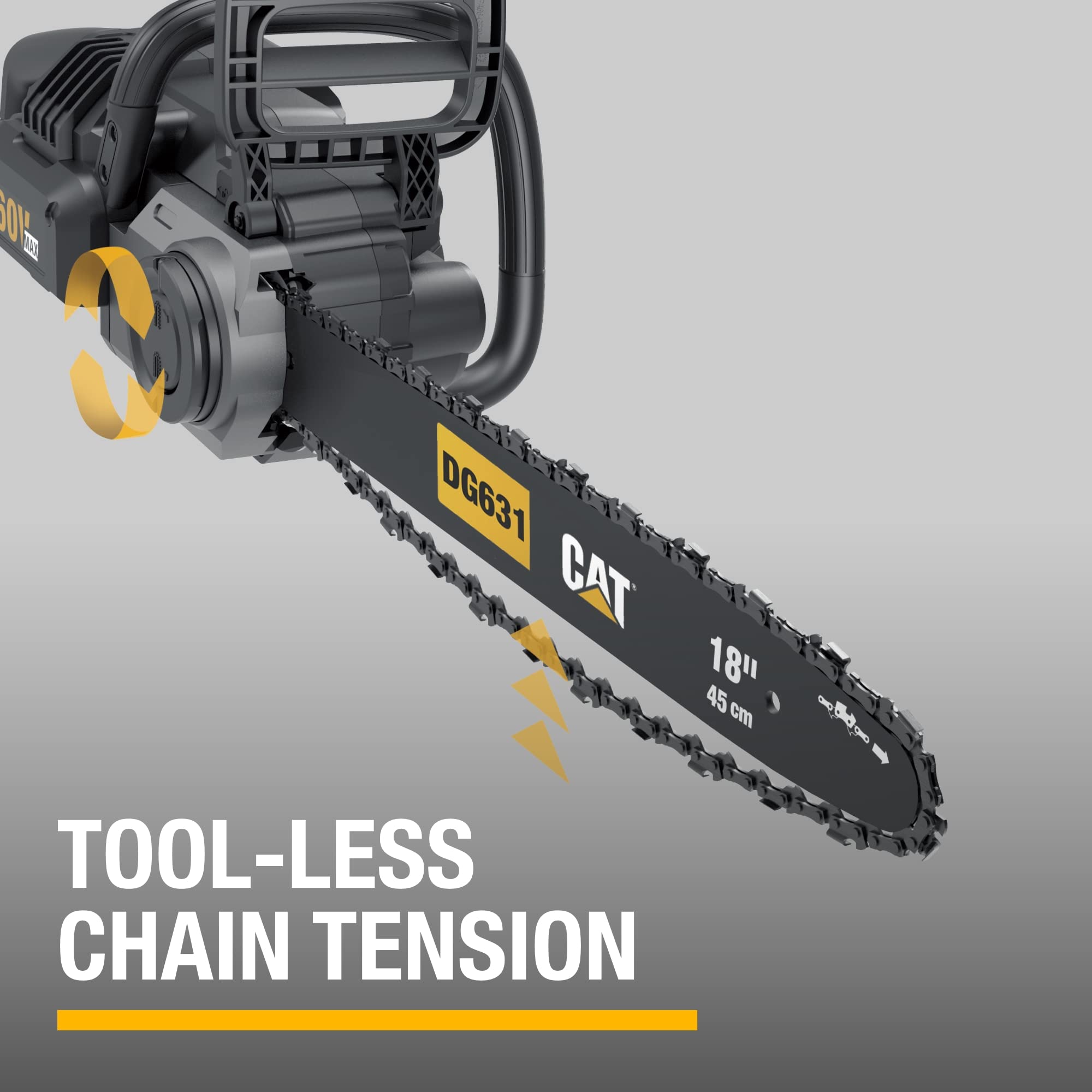 CAT DG631 side view with 60V battery installed for cordless power benefit