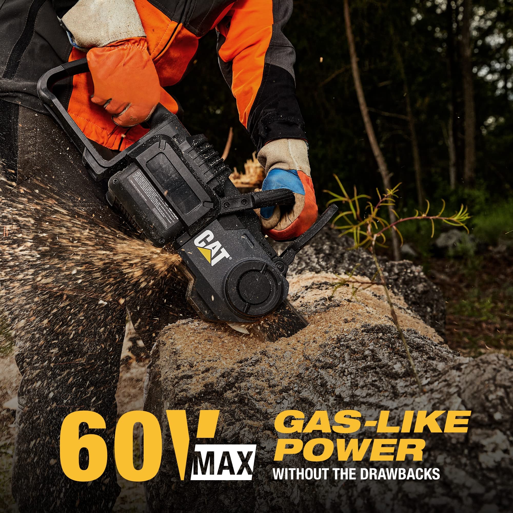 CAT DG631 held by hands for scale showing lightweight portability benefit