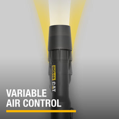 CAT DG650 nozzle close-up showing adjustable tip for focused airflow