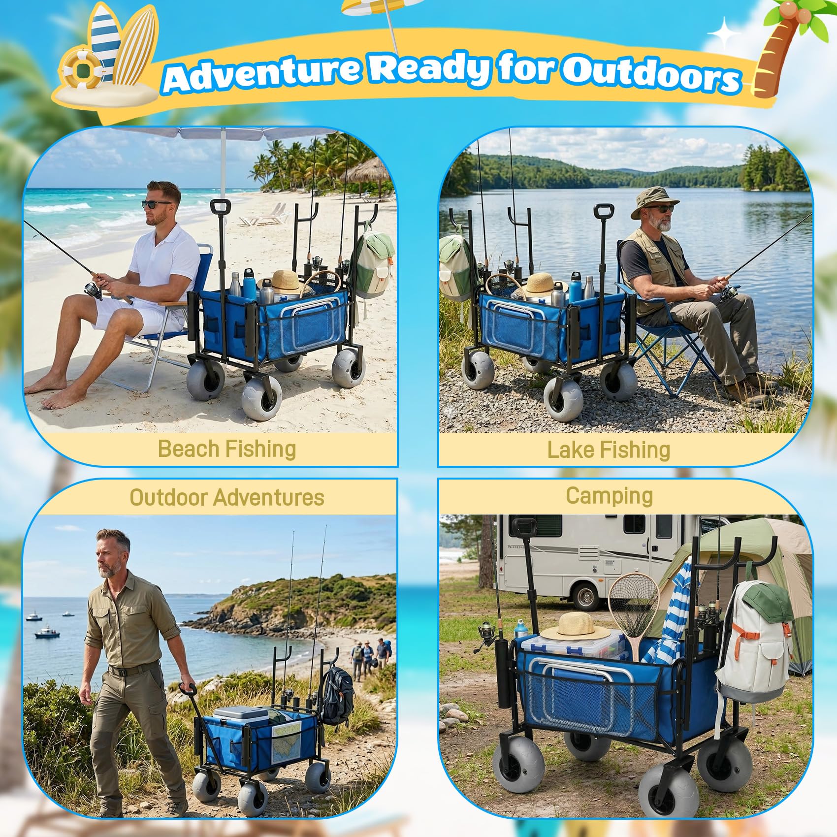 CAtArt lifestyle scene of an angler pulling the cart on shore