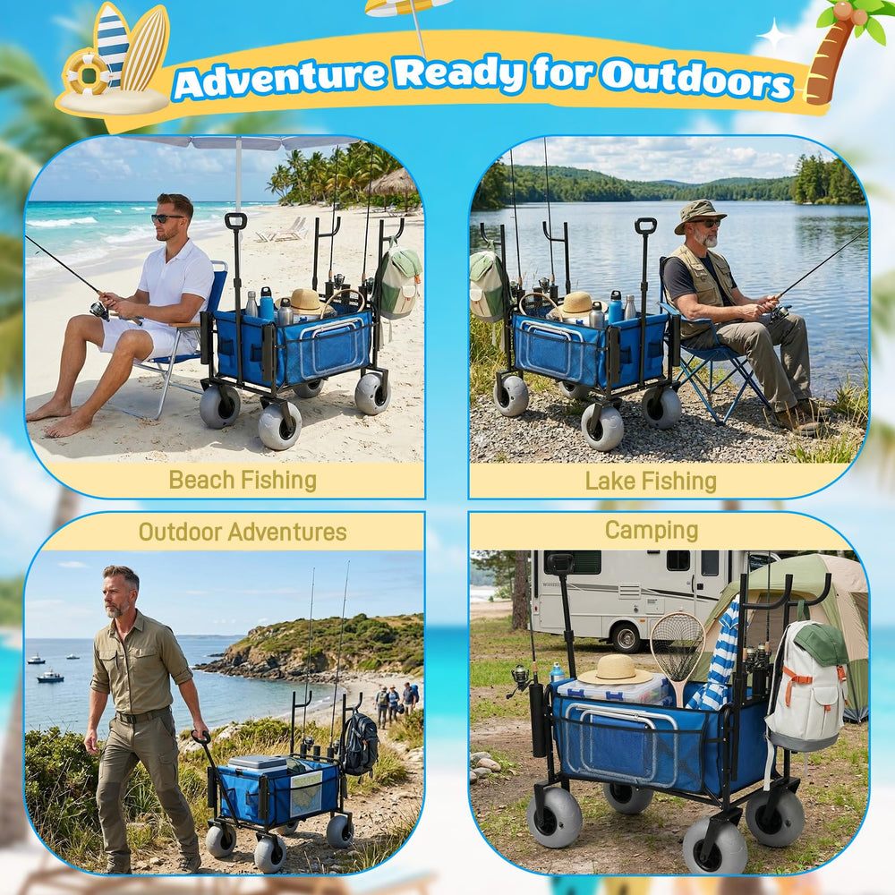 CAtArt lifestyle scene of an angler pulling the cart on shore