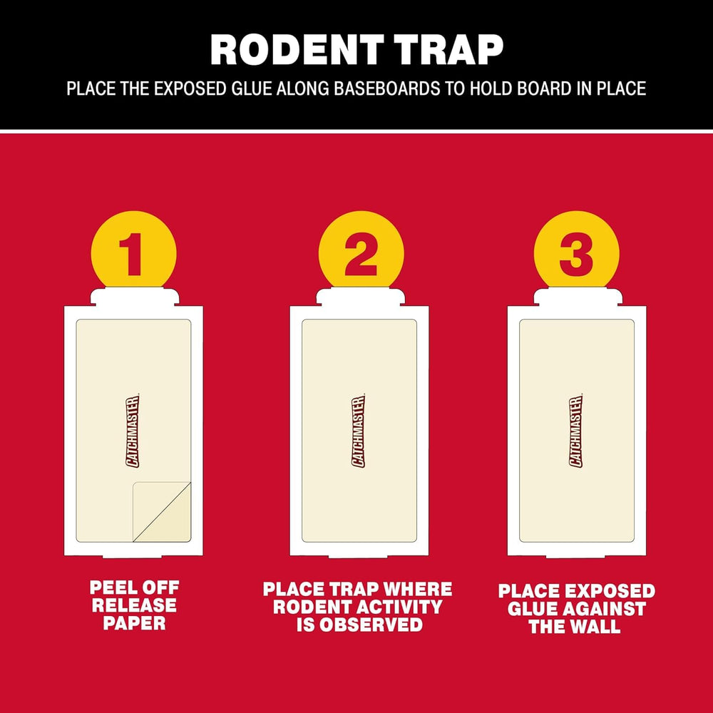 Catchmaster glue board placed inside cabinet keeping pests away safely