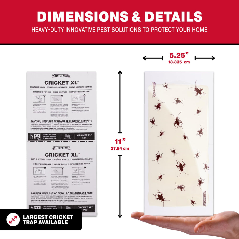 Catchmaster glue board next to ruler showing large size and broad coverage for effective trapping