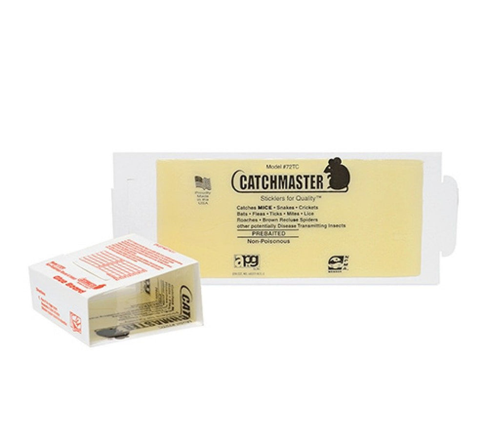 Catchmaster front packaging showing glue board and peanut butter scent benefit