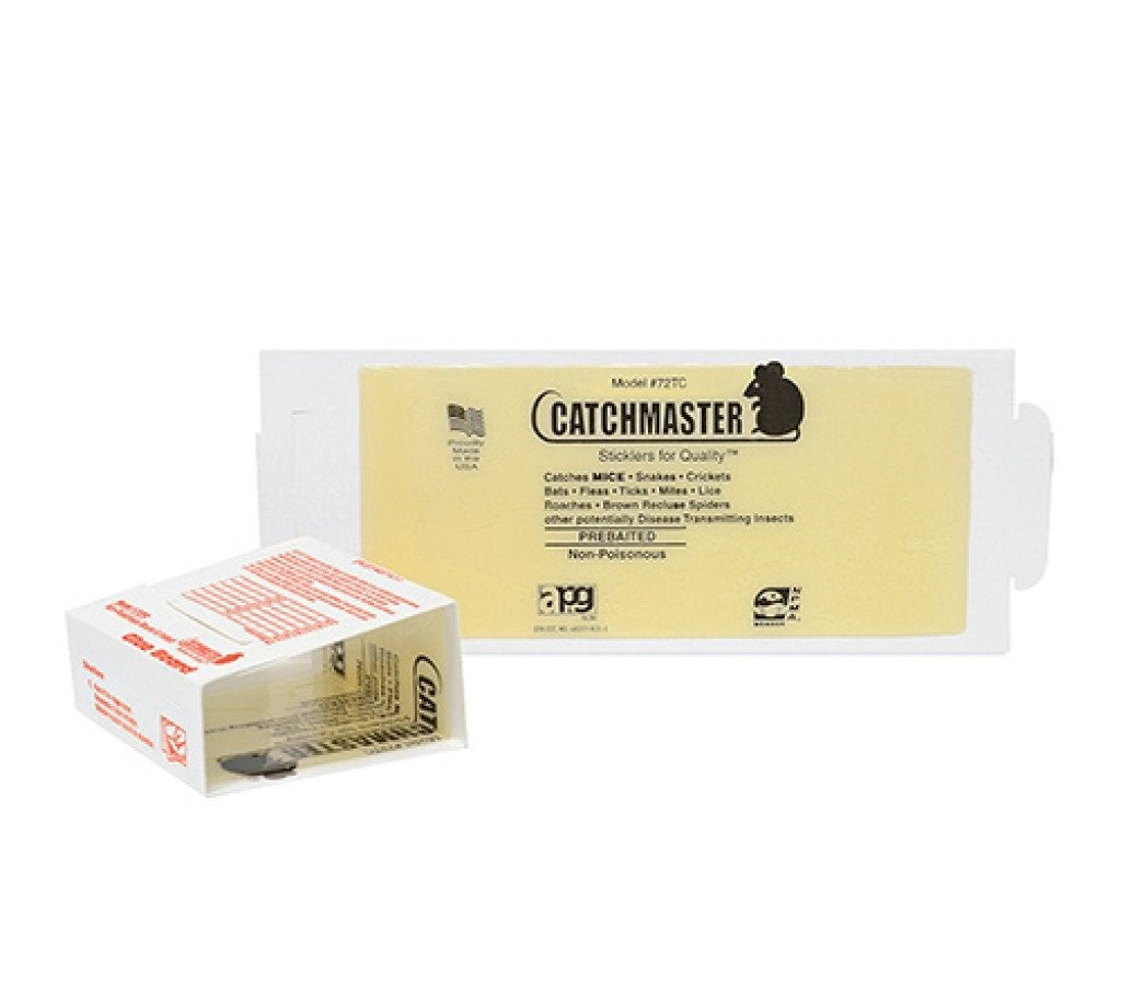 Catchmaster front packaging showing glue board and peanut butter scent benefit