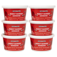 Catchmaster front view of six 15 oz pails showing product kit and branding benefit: ready-to-use